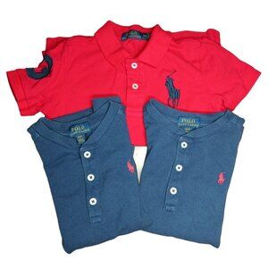 Polo Ralph Lauren Boys 4T Shirts Short Sleeve Cotton Polo and Henleys Lot of 3